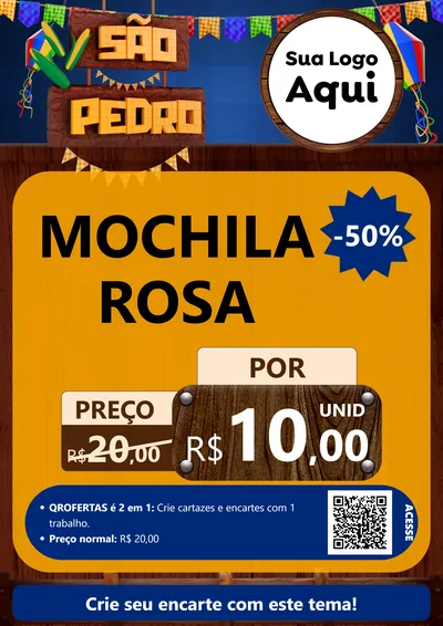 Modelo de Cartaz para Cartaz A4 Vertical com o tema São Pedro para Papelaria