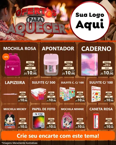 Modelo de Rede Social para Feed Instagram com o tema Ofertas Para Aquecer para Papelaria