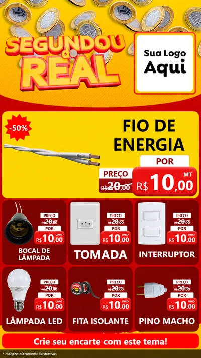 Modelo de Rede Social para Stories com o tema Segundou do Real para Materiais Elétricos