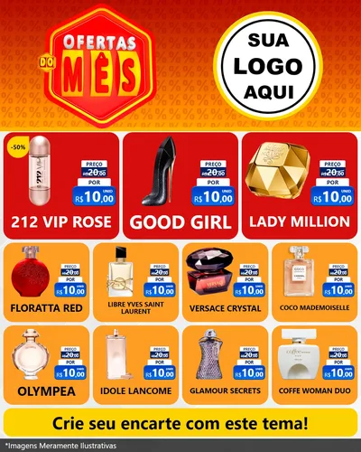 Modelo de Rede Social para Feed Instagram com o tema Ofertas do Mês para Perfumes