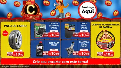 Modelo de TV para TV Horizontal com o tema Dia C - O Dia Mais Barato Do Mês para Auto peças