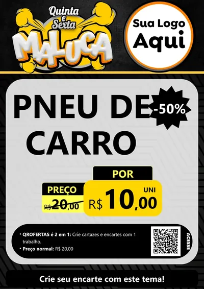 Modelo de Cartaz para Cartaz A4 Vertical com o tema Quinta e Sexta Maluca para Auto peças