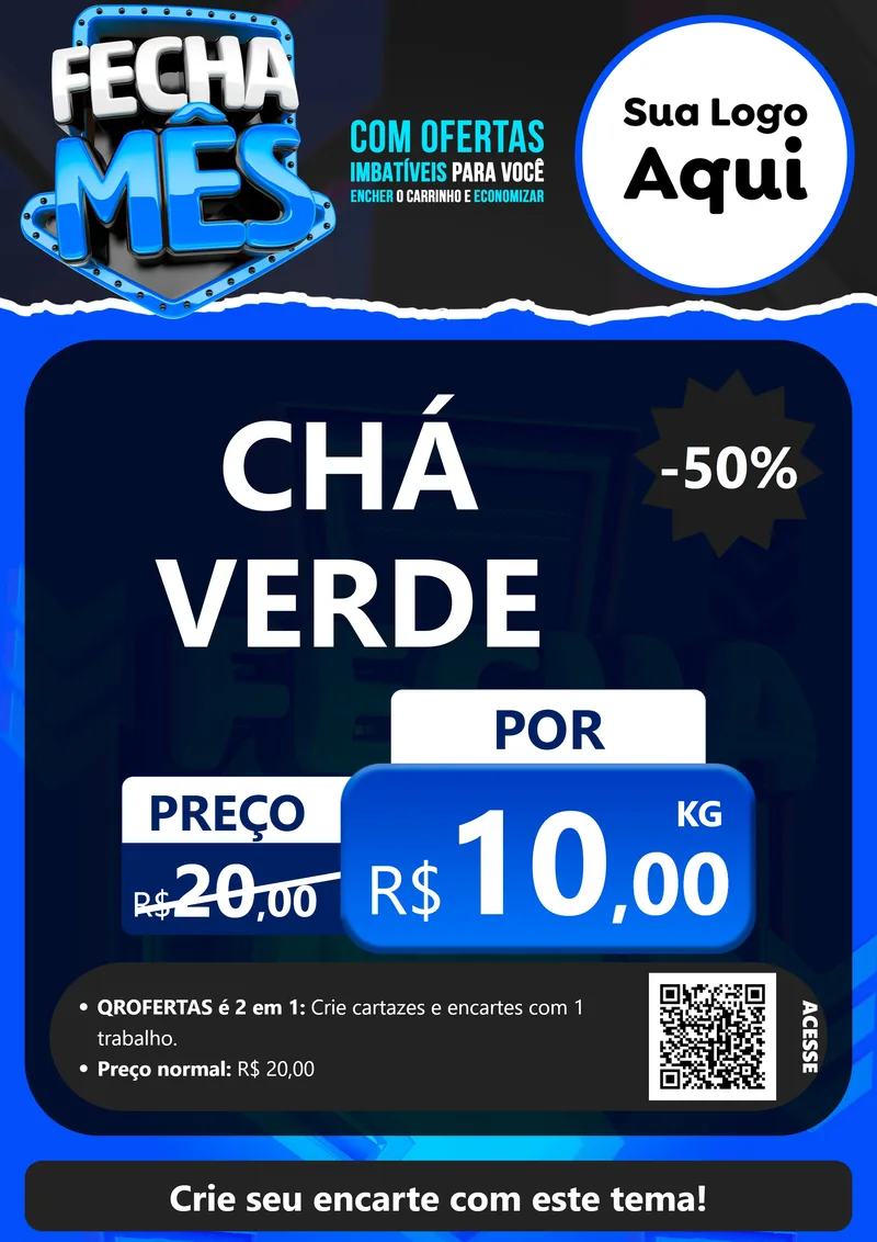 Modelo de Cartaz para Cartaz A4 Vertical com o tema Fecha Mês para Produtos Naturais