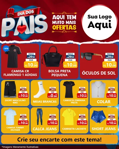 Modelo de Rede Social para Feed Instagram com o tema Dia dos Pais para Roupas e acessórios