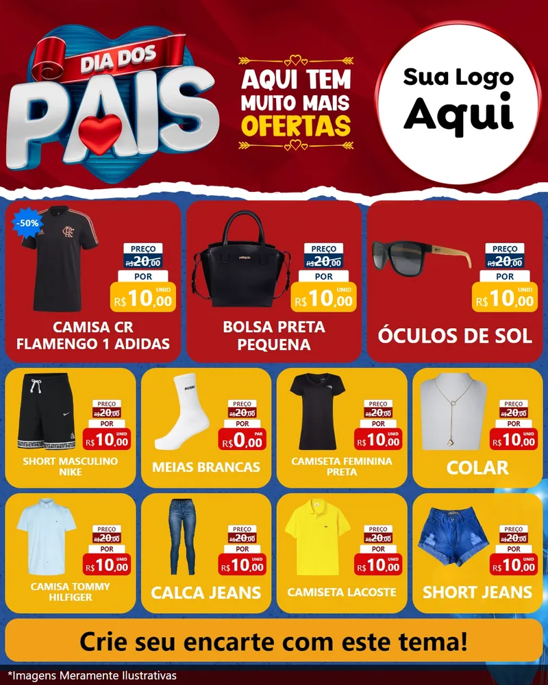 Modelo de Rede Social para Feed Instagram com o tema Dia dos Pais para Roupas e acessórios