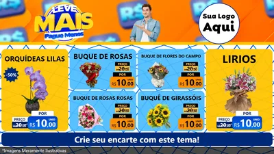 Modelo de TV para TV Horizontal com o tema Leve Mais, Pague Menos para Floricultura e jardim