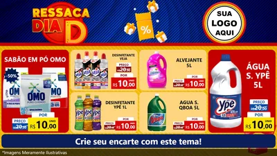 Modelo de TV para TV Horizontal com o tema Ressaca Dia D para Produtos de Limpeza