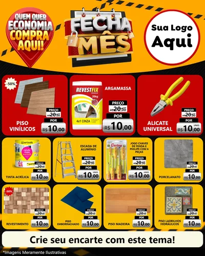 Modelo de Rede Social para Feed Instagram com o tema Fecha Mês para Material para Construção
