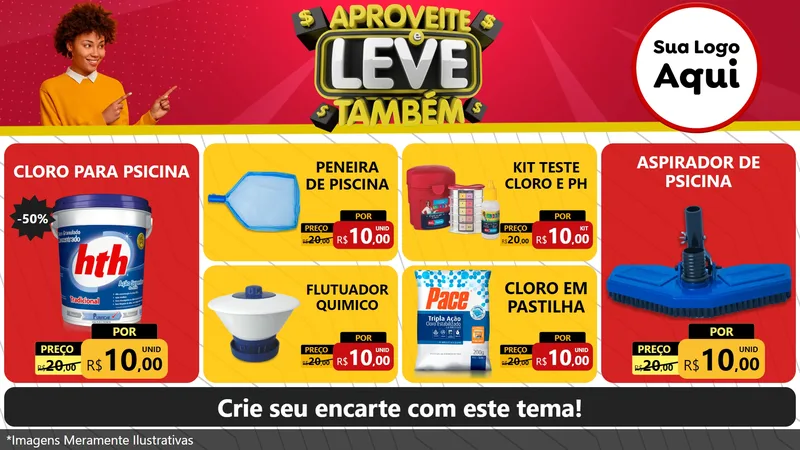 Modelo de TV para TV Horizontal com o tema Aproveite e Leve Também para Produtos para Piscina