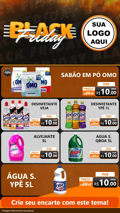 Modelo de TV para TV Vertical com o tema Black Friday para Produtos de Limpeza