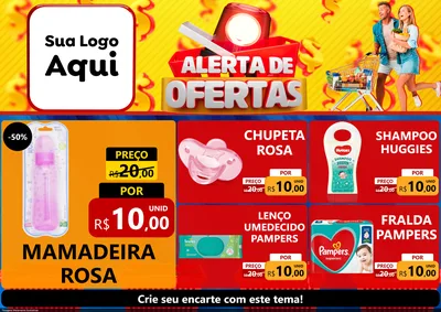 Modelo de Encarte para Encarte A4 Horizontal com o tema Alerta de Ofertas para Bebês