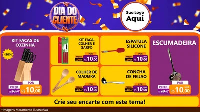 Modelo de TV para TV Horizontal com o tema Dia do Cliente para Utilidades Domésticas