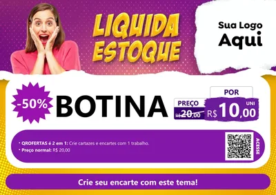 Modelo de Cartaz para Cartaz A4 Horizontal com o tema Liquida estoque para Agropecuária