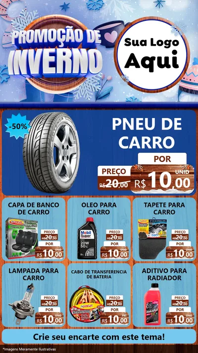 Modelo de Rede Social para Stories com o tema Promoção de Inverno para Auto peças