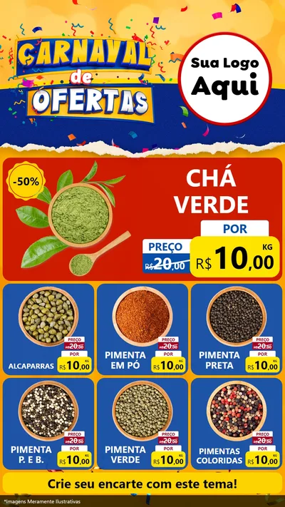 Modelo de Rede Social para Stories com o tema Carnaval de Ofertas para Produtos Naturais