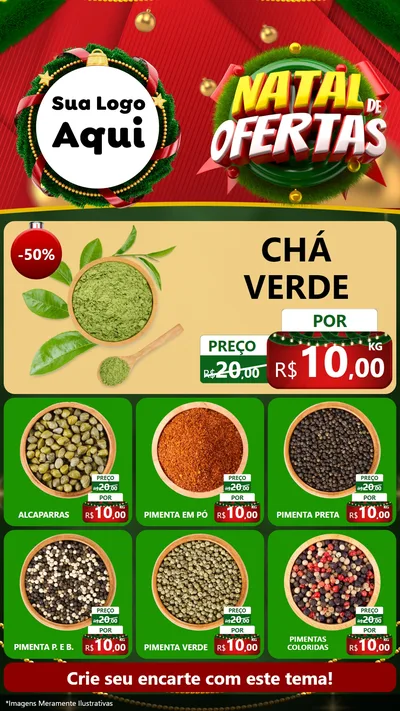 Modelo de Rede Social para Stories com o tema Natal de Ofertas para Produtos Naturais