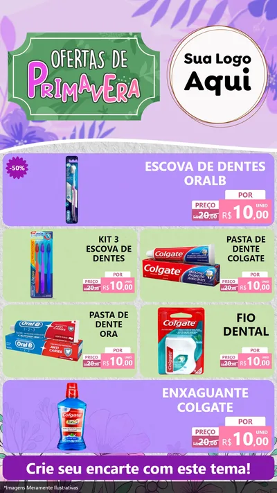 Modelo de TV para TV Vertical com o tema Ofertas de Primavera para Higiene Pessoal