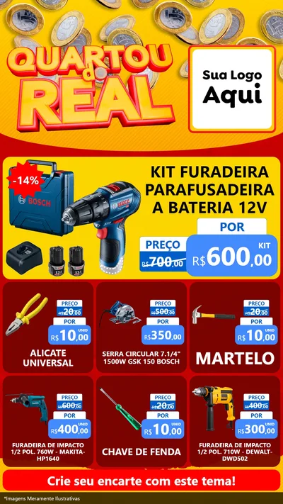 Modelo de Rede Social para Stories com o tema Quartou do Real para Maquinas e Ferramentas
