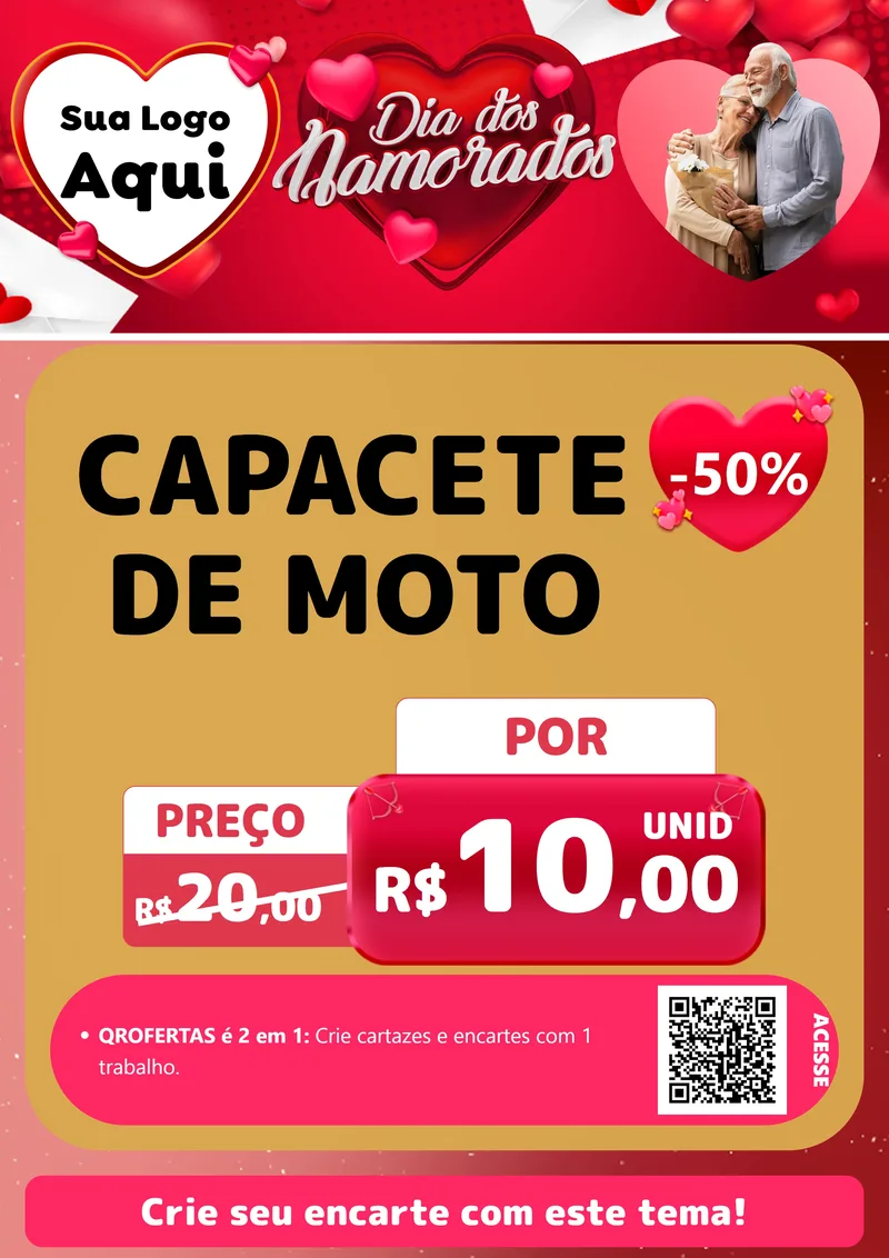 Modelo de Cartaz para Cartaz A4 Vertical com o tema Dia Dos Namorados para Moto peças
