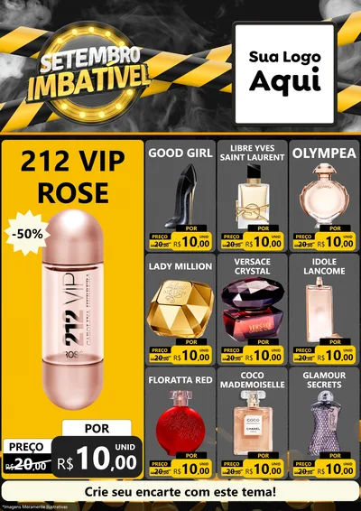 Modelo de Encarte para Encarte A4 Vertical com o tema Setembro Imbatível para Perfumes