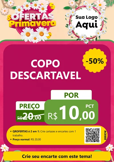 Modelo de Cartaz para Cartaz A4 Vertical com o tema Ofertas de Primavera para Embalagens