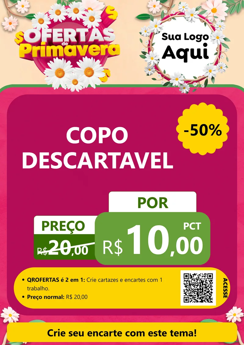 Modelo de Cartaz para Cartaz A4 Vertical com o tema Ofertas de Primavera para Embalagens