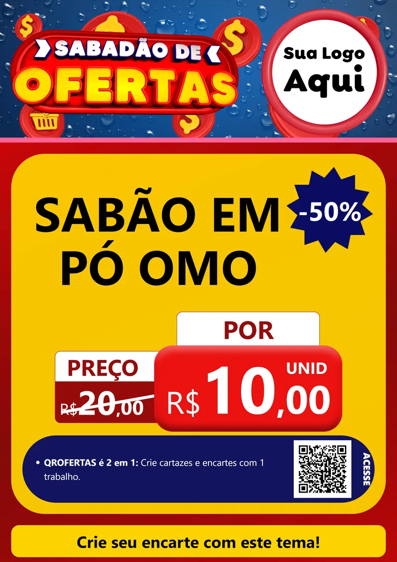 Modelo de Cartaz para Cartaz A4 Vertical com o tema Sabadão de Ofertas para Produtos de Limpeza