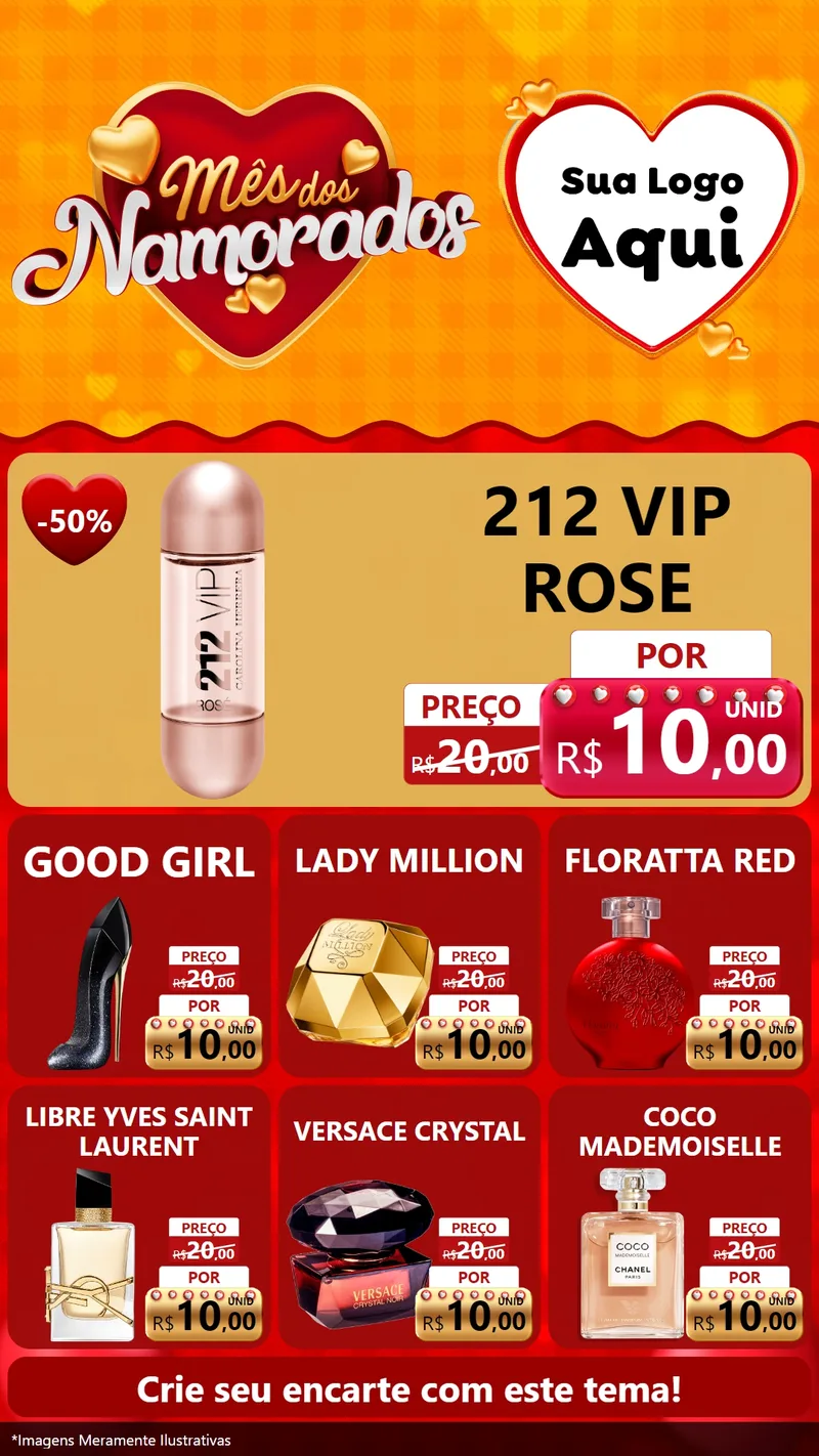 Modelo de Rede Social para Stories com o tema Mês dos Namorados para Perfumes