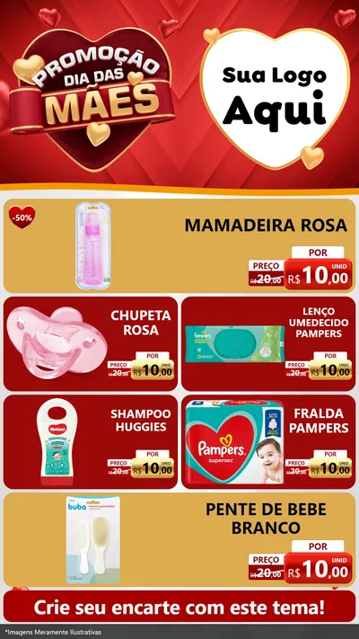 Modelo de TV para TV Vertical com o tema Promoção Dia das Mães para Bebês