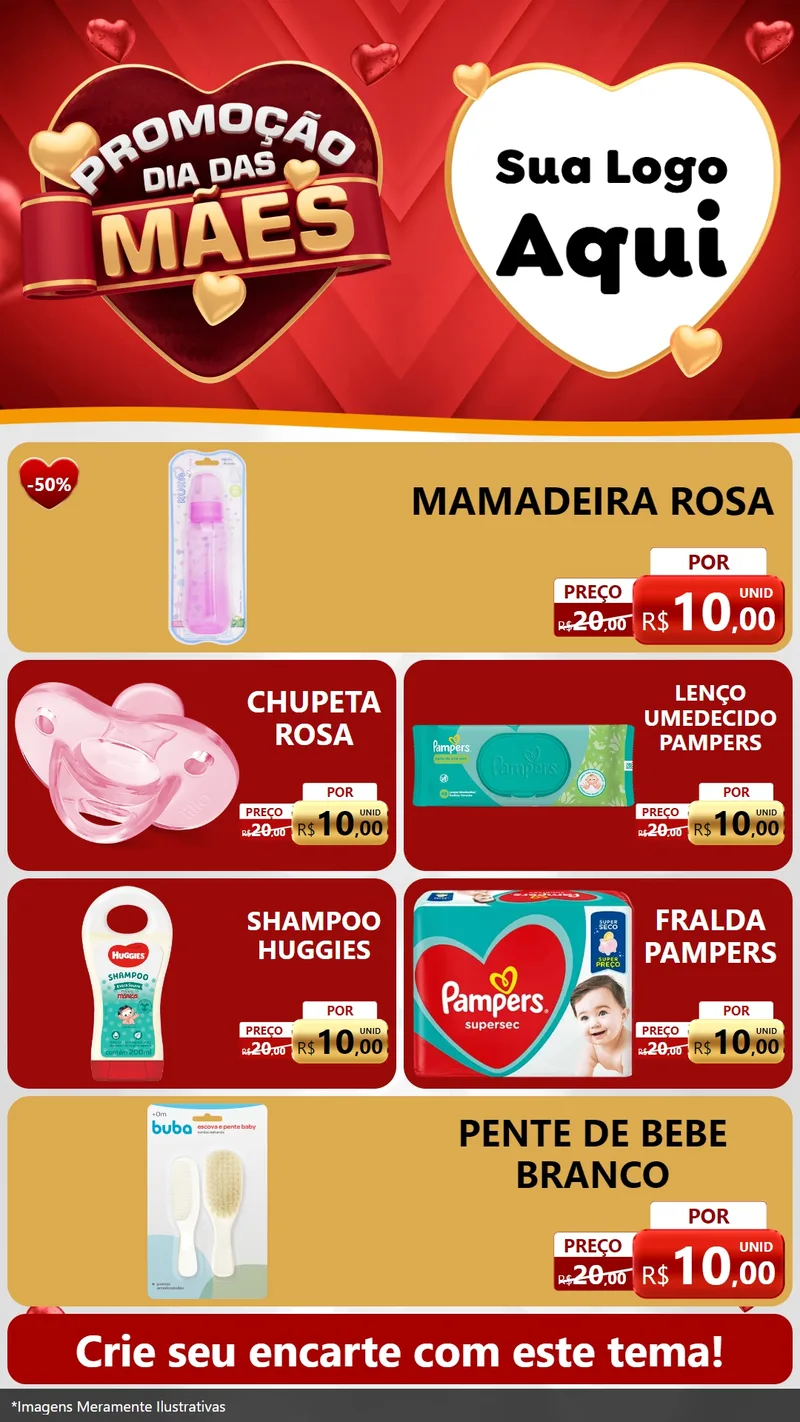 Modelo de TV para TV Vertical com o tema Promoção Dia das Mães para Bebês