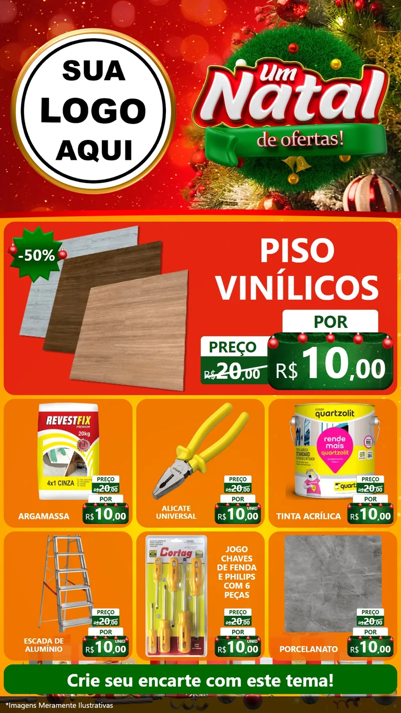 Modelo de Rede Social para Stories com o tema Um Natal de Ofertas para Material para Construção