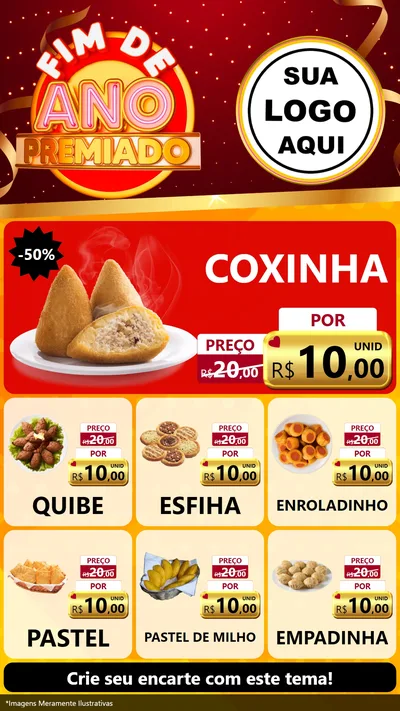 Modelo de Rede Social para Stories com o tema Fim de Ano Premiado para Salgadaria