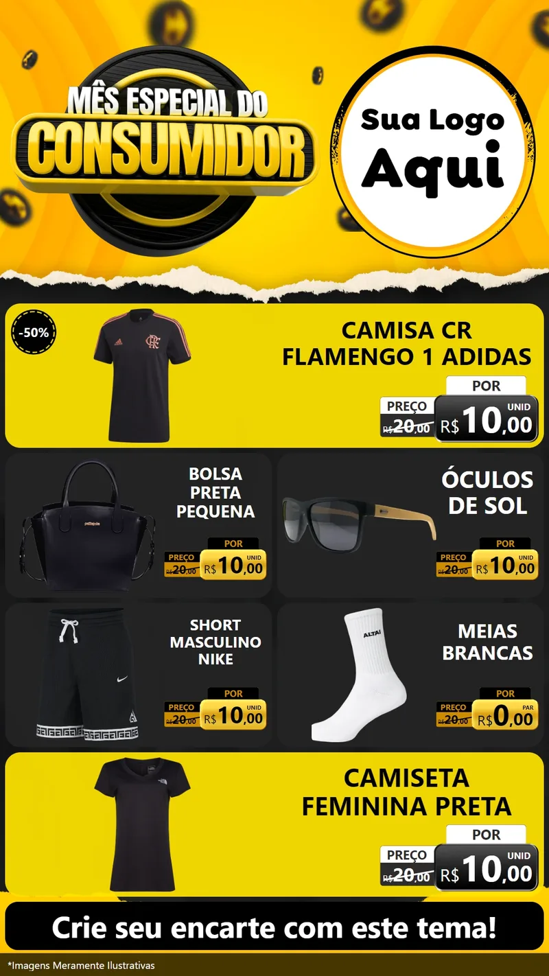 Modelo de TV para TV Vertical com o tema Mês Especial do Consumidor para Roupas e acessórios
