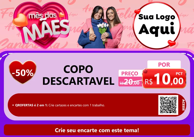 Modelo de Cartaz para Cartaz A4 Horizontal com o tema Mês Das Mães para Embalagens