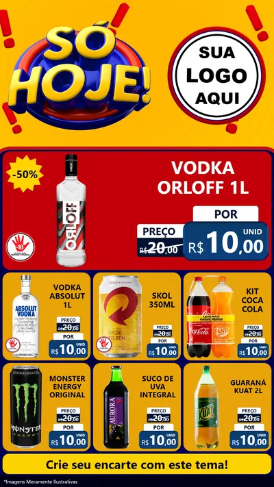 Modelo de Rede Social para Stories com o tema Só Hoje! para Distribuidora de bebidas