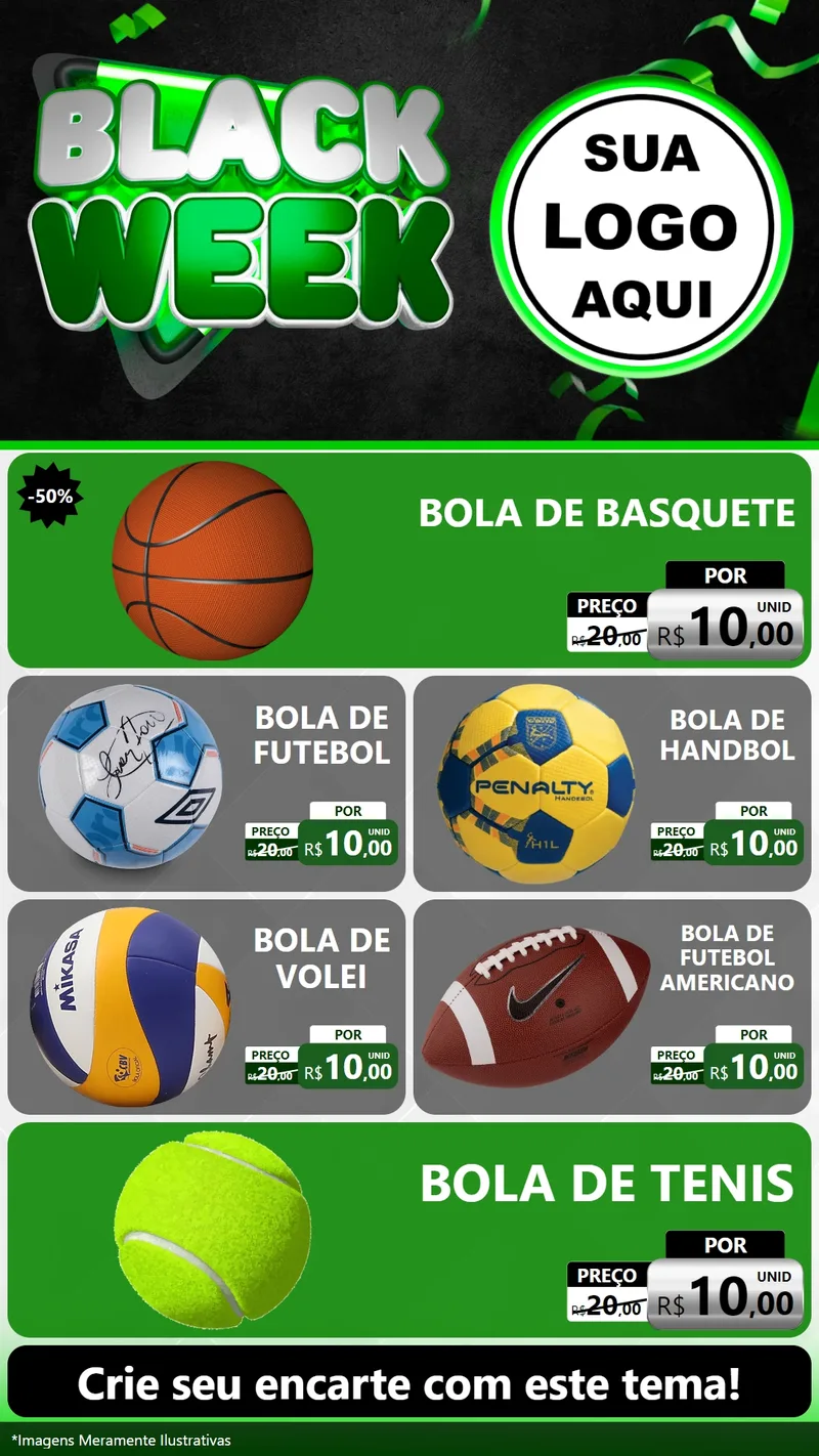 Modelo de TV para TV Vertical com o tema Black Week para Artigos Esportivos