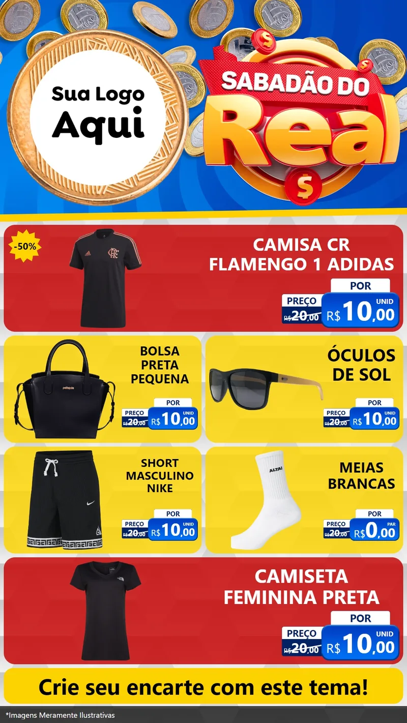 Modelo de TV para TV Vertical com o tema Sabadão do Real para Roupas e acessórios