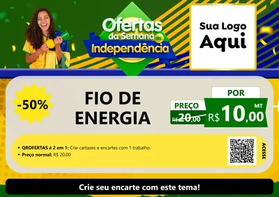 Modelo de Cartaz para Cartaz A4 Horizontal com o tema Ofertas da Semana da Independência para Materiais Elétricos