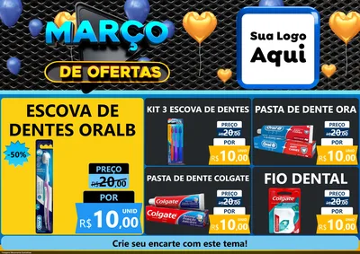 Modelo de Encarte para Encarte A4 Horizontal com o tema Março de Ofertas para Higiene Pessoal