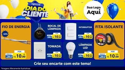 Modelo de TV para TV Horizontal com o tema Especial Dia do Cliente para Materiais Elétricos