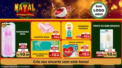 Modelo de TV para TV Horizontal com o tema Natal de Grandes Ofertas para Bebês