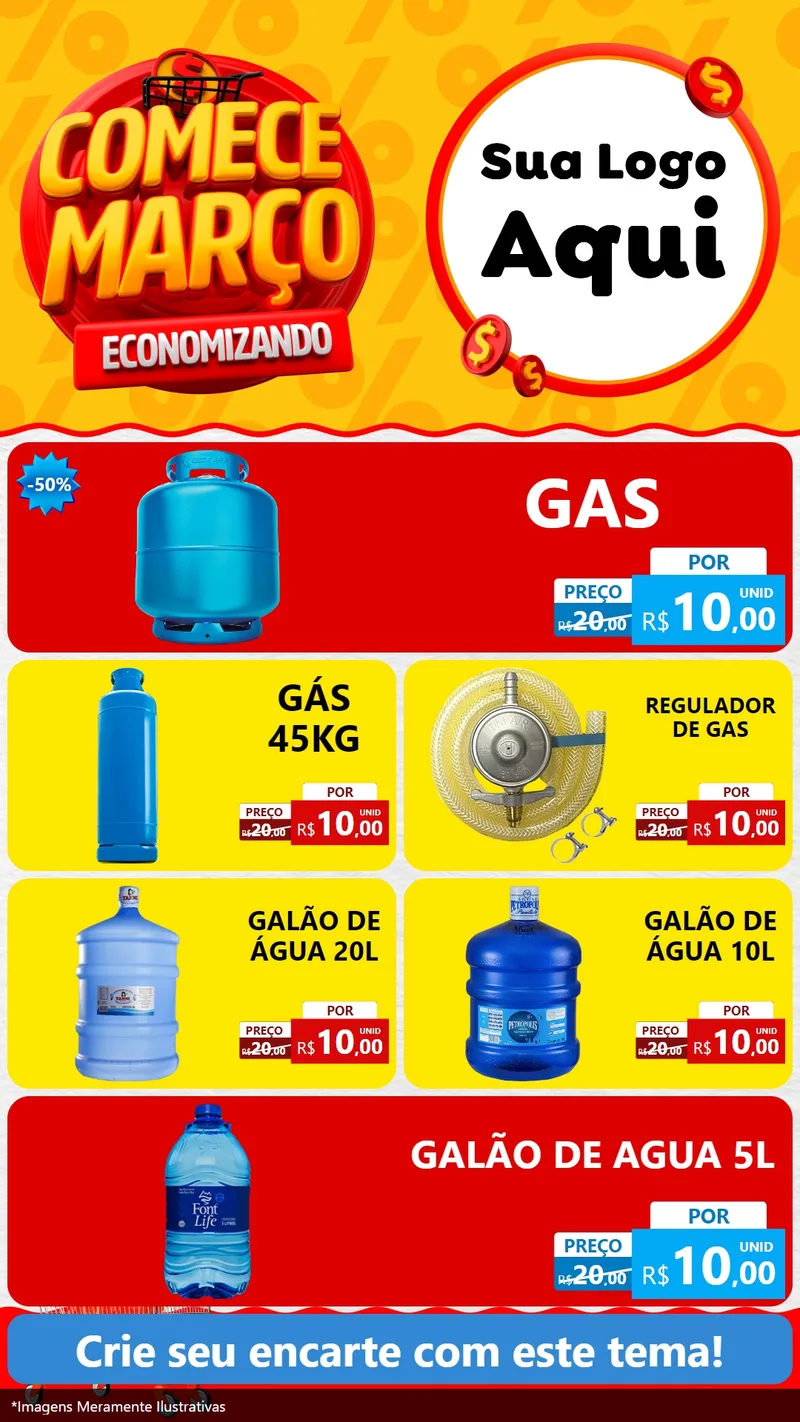Modelo de TV para TV Vertical com o tema Comece Março Economizando para Água e gás