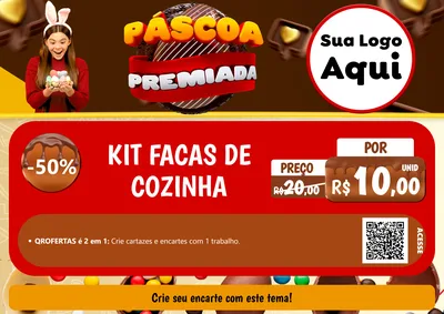 Modelo de Cartaz para Cartaz A4 Horizontal com o tema Páscoa Premiada para Utilidades Domésticas