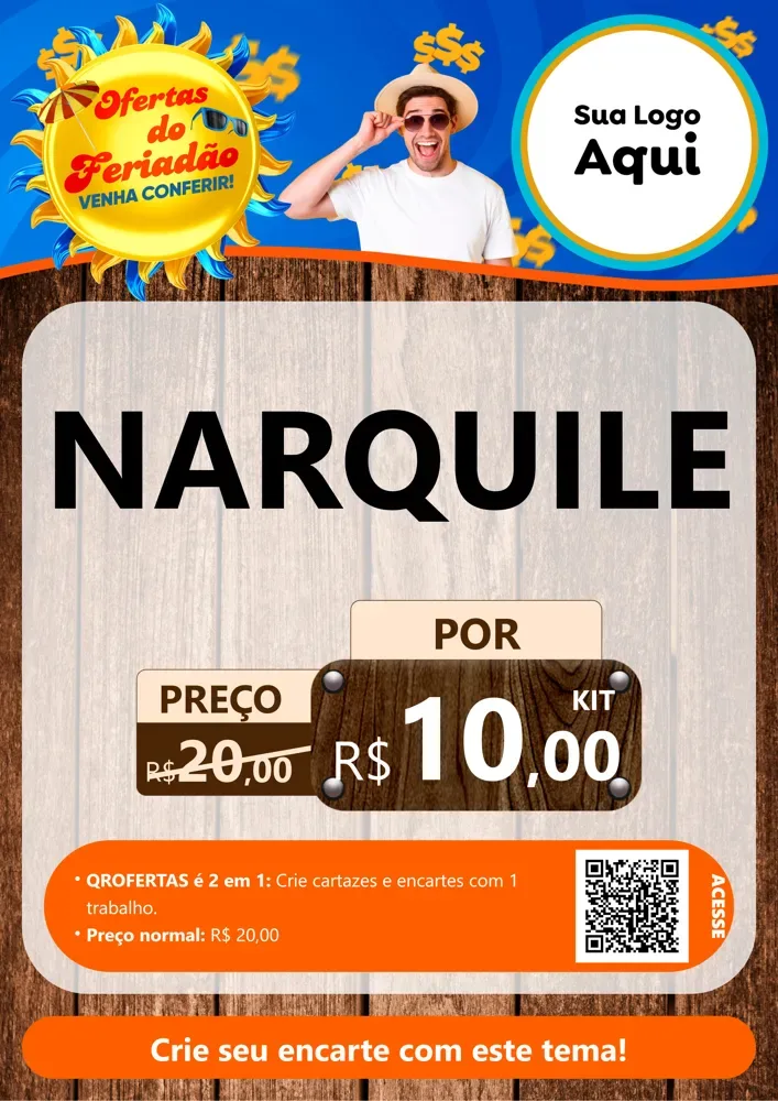 Modelo de Cartaz para Cartaz A4 Vertical com o tema Ofertas do Feriadão para Tabacaria
