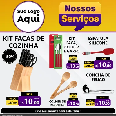 Modelo de Rede Social para Feed Facebook com o tema Nossos Serviços para Utilidades Domésticas