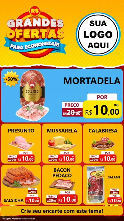 Modelo de Rede Social para Stories com o tema Grandes Ofertas Para Economizar! para Frios e Laticínios