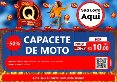 Modelo de Cartaz para Cartaz A4 Horizontal com o tema Dia Q - O Dia Mais Barato Do Mês para Moto peças