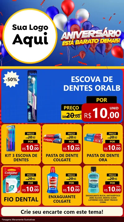 Modelo de Rede Social para Stories com o tema Aniversário para Higiene Pessoal