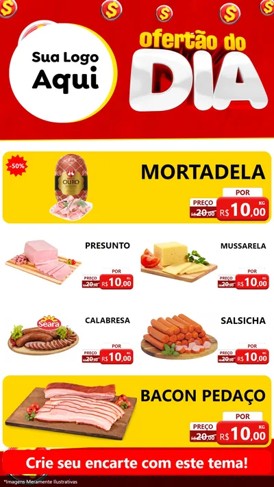 Modelo de TV para TV Vertical com o tema Ofertão do dia para Frios e Laticínios