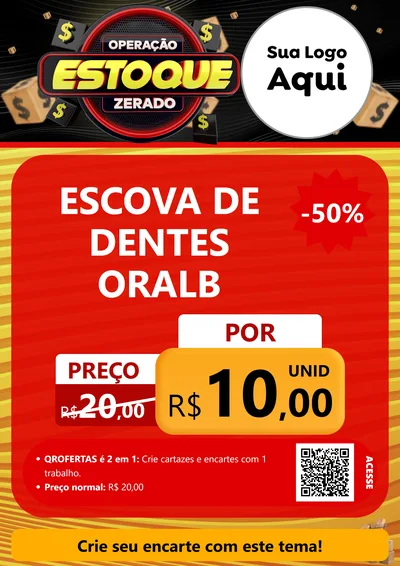 Modelo de Cartaz para Cartaz A4 Vertical com o tema Operação Estoque Zerado para Higiene Pessoal